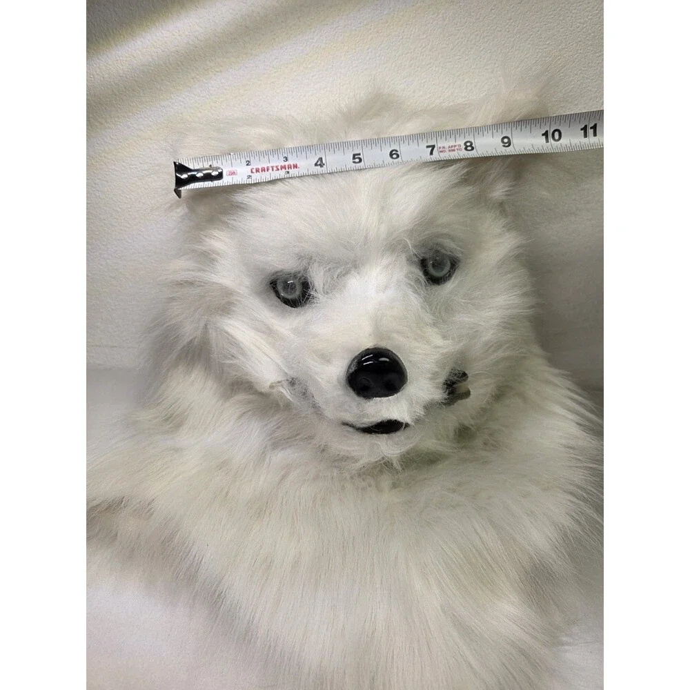 Furry White Full Head/Face Mask for Teen & Adult White Wolf  Nice Mouth Opens